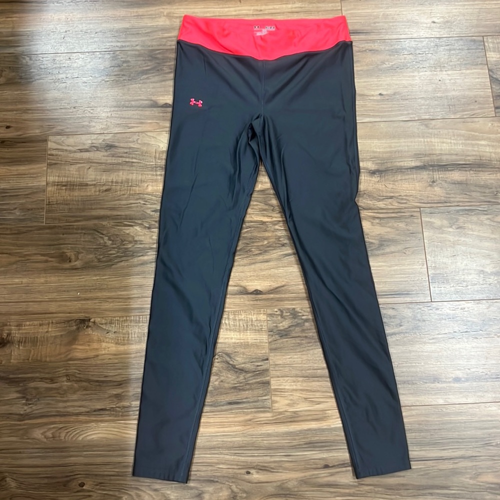 UNDER ARMOUR | fleece lined toga pants/tights/leggings grey/coral